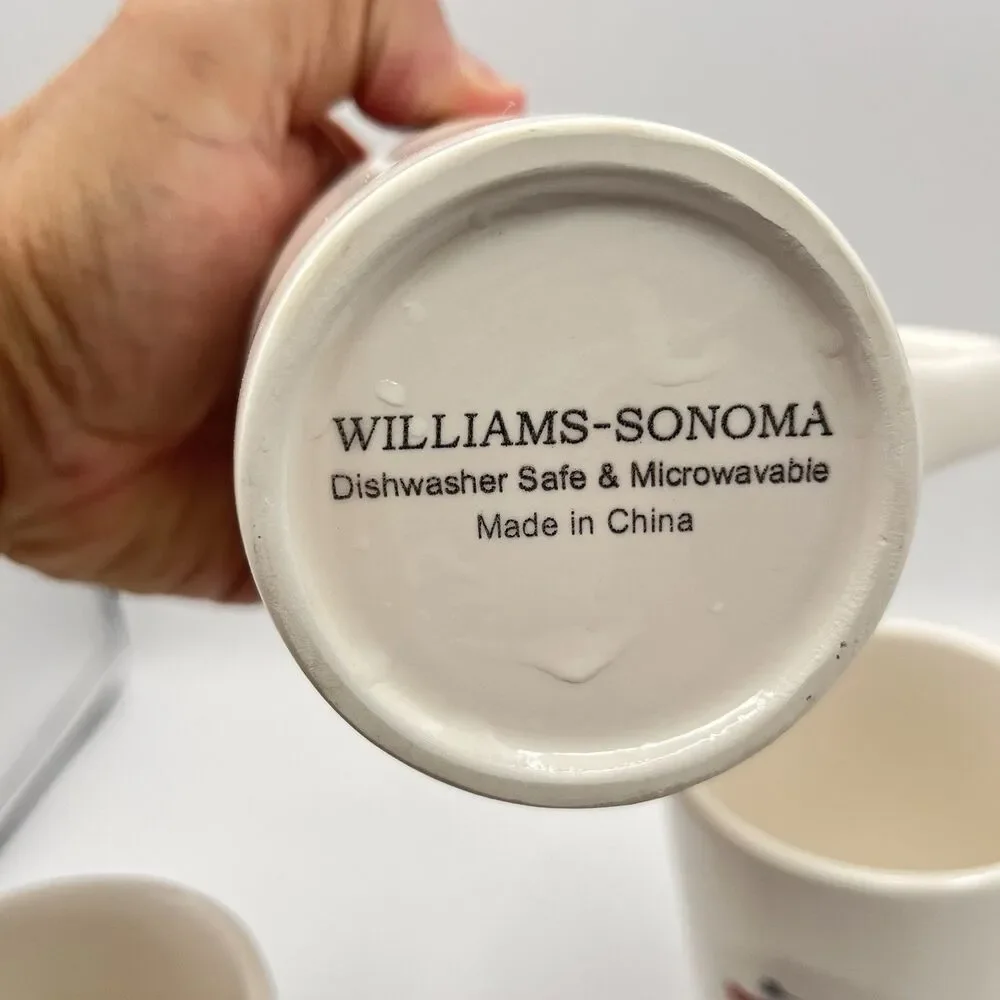 Coffee Mugs Christmas Winter Williams Sonoma Snowman Hot Cocoa Mugs Set of 3